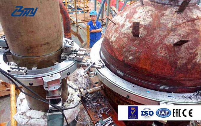 Hohe Leistungsfähigkeits-hydraulischer Rohr-Ausschnitt und Abkantmaschine auf Standort